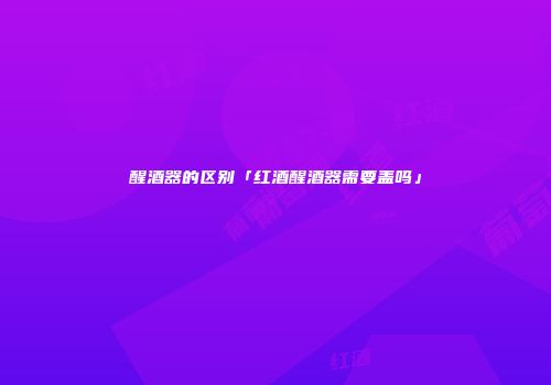 醒酒器的区别「红酒醒酒器需要盖吗」