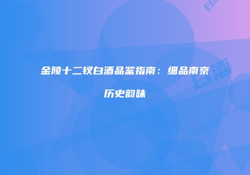 金陵十二钗白酒品鉴指南：细品南京历史韵味