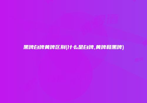 黑啤白啤黄啤区别(什么是白啤,黄啤和黑啤)