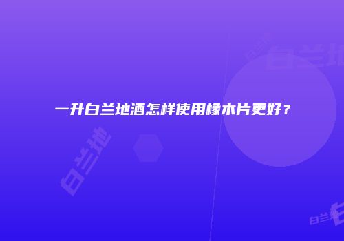 一升白兰地酒怎样使用橡木片更好？