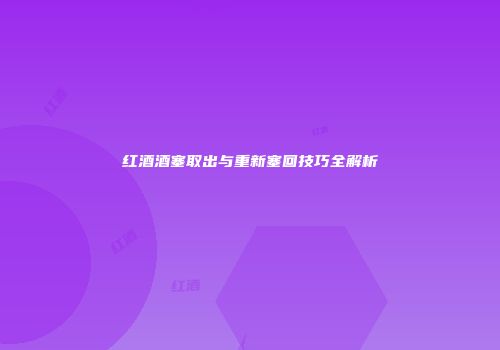 红酒酒塞取出与重新塞回技巧全解析