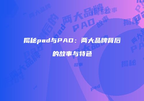 揭秘pad与PAD：两大品牌背后的故事与特色