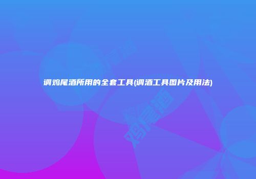 调鸡尾酒所用的全套工具(调酒工具图片及用法)