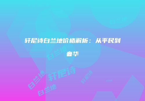 轩尼诗白兰地价格解析：从平民到奢华