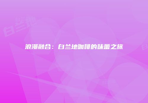 浪漫融合：白兰地咖啡的味蕾之旅