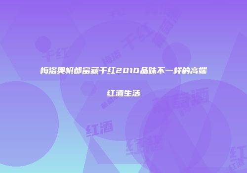 梅洛奥帆都窑藏干红2010品味不一样的高端红酒生活