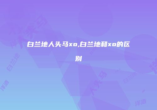 白兰地人头马xo,白兰地和xo的区别
