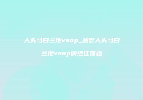 人头马白兰地vsop_品尝人头马白兰地vsop的绝佳体验