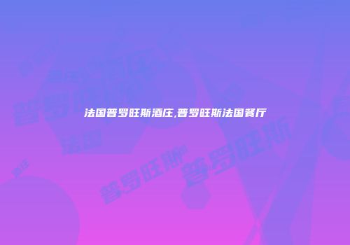 法国普罗旺斯酒庄,普罗旺斯法国餐厅