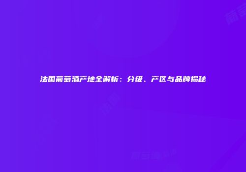 法国葡萄酒产地全解析：分级、产区与品牌揭秘