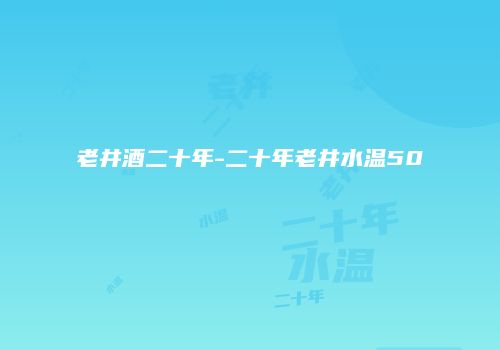 老井酒二十年-二十年老井水温50℃