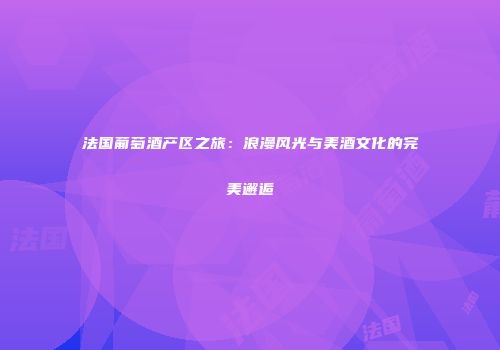 法国葡萄酒产区之旅：浪漫风光与美酒文化的完美邂逅