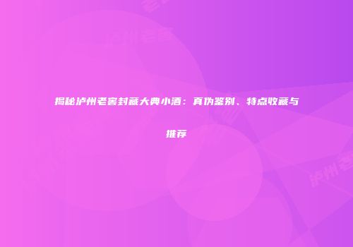 揭秘泸州老窖封藏大典小酒：真伪鉴别、特点收藏与推荐