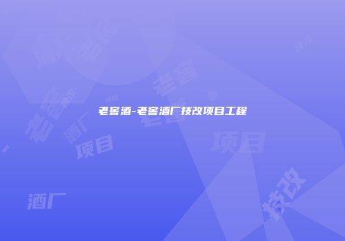 老窖酒-老窖酒厂技改项目工程