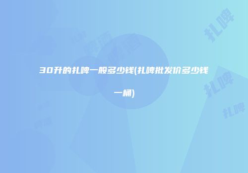 30升的扎啤一般多少钱(扎啤批发价多少钱一桶)