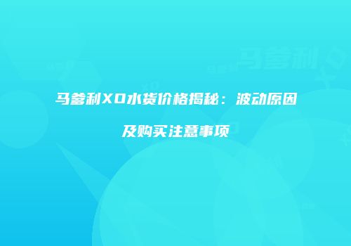 马爹利XO水货价格揭秘：波动原因及购买注意事项