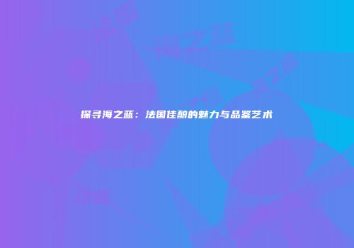 探寻海之蓝：法国佳酿的魅力与品鉴艺术