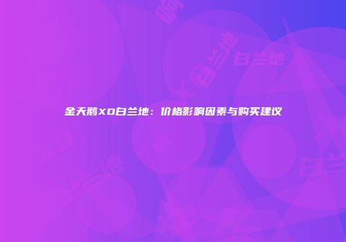 金天鹅XO白兰地：价格影响因素与购买建议