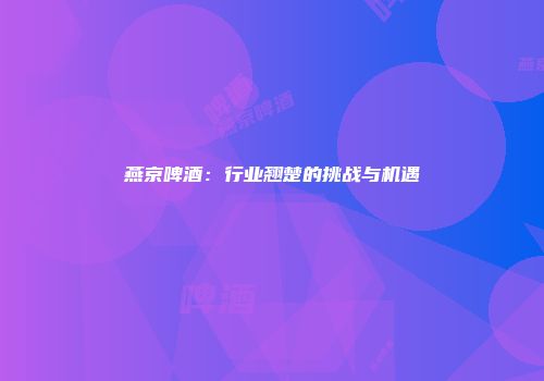 燕京啤酒：行业翘楚的挑战与机遇