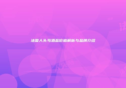 法国人头马酒品价格解析与品牌介绍