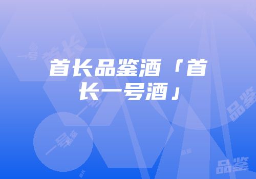 首长品鉴酒「首长一号酒」