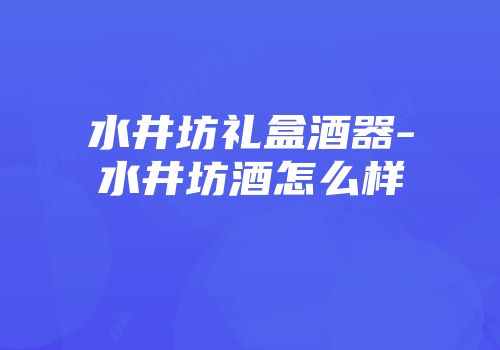 水井坊礼盒酒器-水井坊酒怎么样