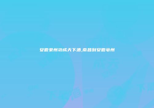 安徽豪州功成天下酒,南昌到安徽亳州