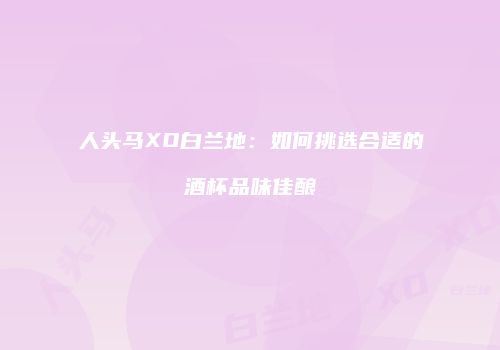 人头马XO白兰地：如何挑选合适的酒杯品味佳酿