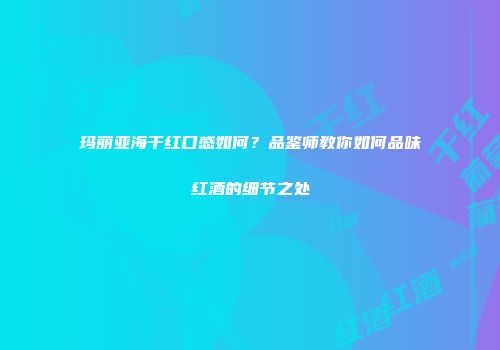 玛丽亚海干红口感如何？品鉴师教你如何品味红酒的细节之处