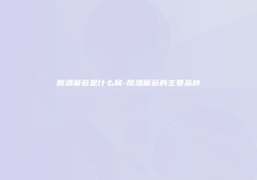 酿酒葡萄是什么属-酿酒葡萄的主要品种