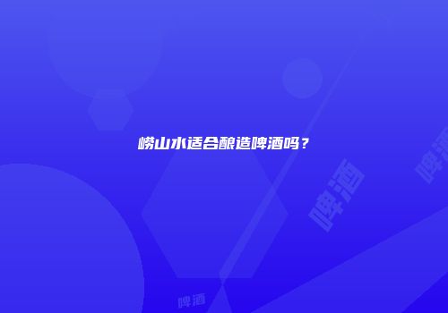 崂山水适合酿造啤酒吗？