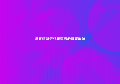 品尝玛赞干红葡萄酒的醇香滋味