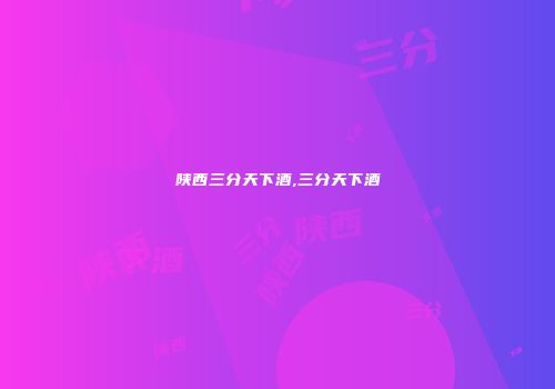 陕西三分天下酒,三分天下酒