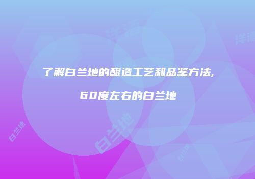 了解白兰地的酿造工艺和品鉴方法,60度左右的白兰地