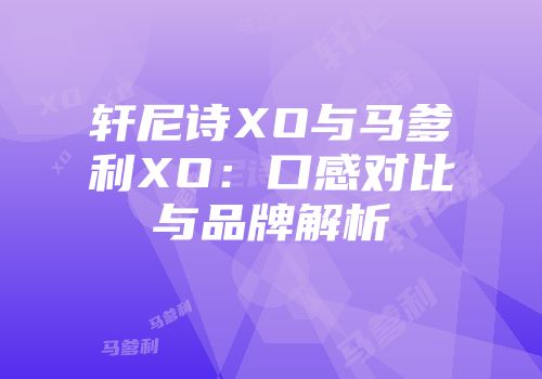 轩尼诗XO与马爹利XO：口感对比与品牌解析