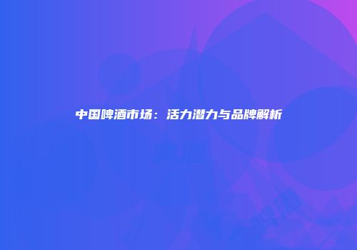中国啤酒市场：活力潜力与品牌解析
