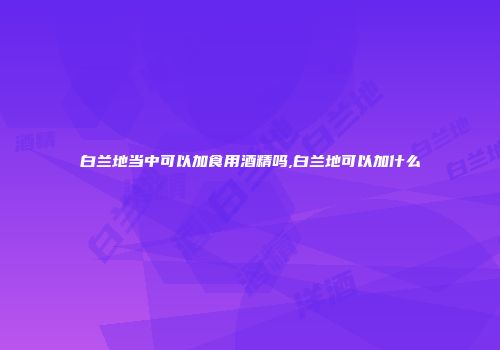 白兰地当中可以加食用酒精吗,白兰地可以加什么