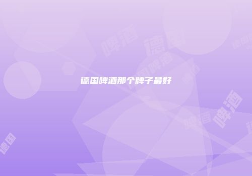 德国啤酒那个牌子最好