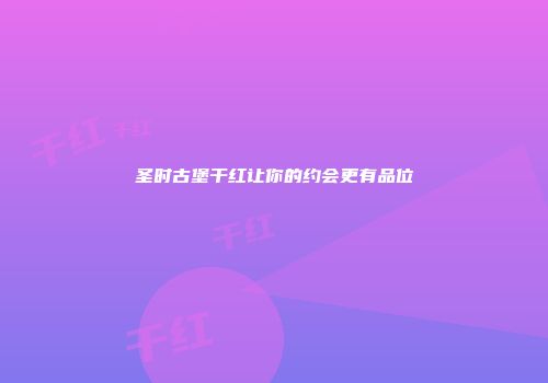 圣时古堡干红让你的约会更有品位