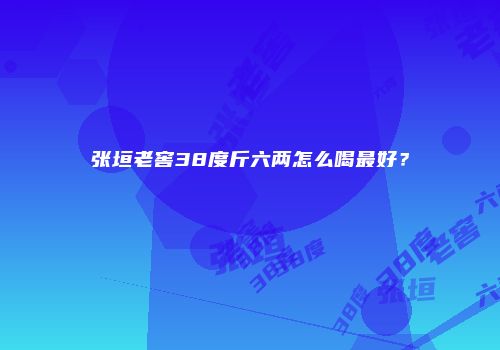 张垣老窖38度斤六两怎么喝最好？