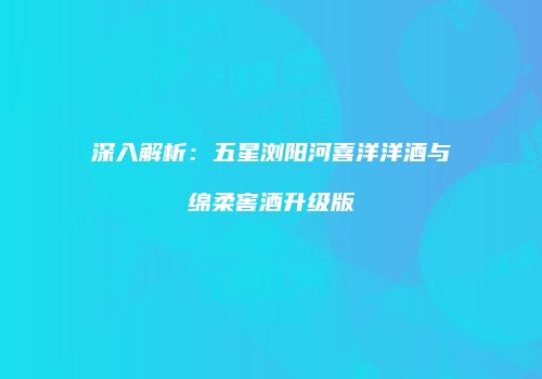深入解析：五星浏阳河喜洋洋酒与绵柔窖酒升级版
