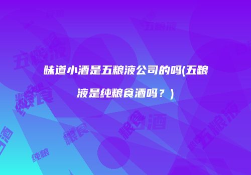 味道小酒是五粮液公司的吗(五粮液是纯粮食酒吗？)