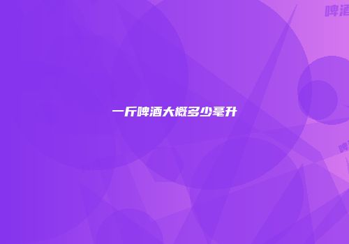 一斤啤酒大概多少毫升