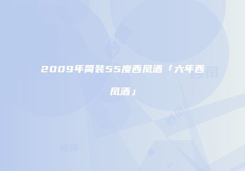 2009年简装55度西凤酒「六年西凤酒」