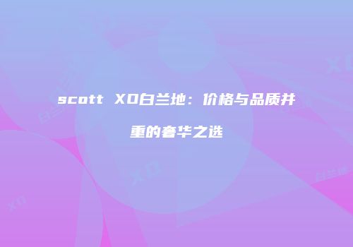 scott XO白兰地：价格与品质并重的奢华之选