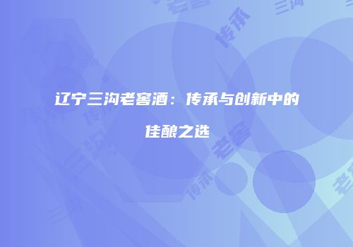 辽宁三沟老窖酒：传承与创新中的佳酿之选