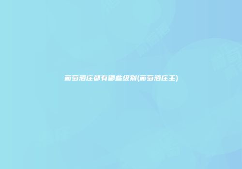 葡萄酒庄都有哪些级别(葡萄酒庄主)