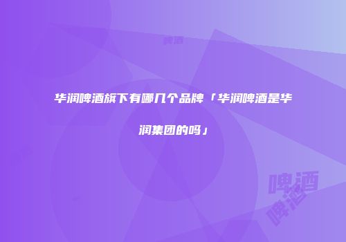 华润啤酒旗下有哪几个品牌「华润啤酒是华润集团的吗」