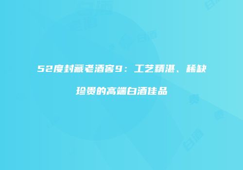 52度封藏老酒窖9：工艺精湛、稀缺珍贵的高端白酒佳品