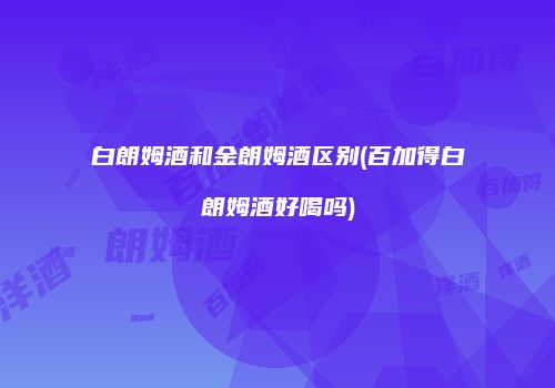 白朗姆酒和金朗姆酒区别(百加得白朗姆酒好喝吗)